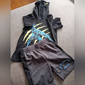 Kids Marvel Black Panther Apparel with Red Logo Set